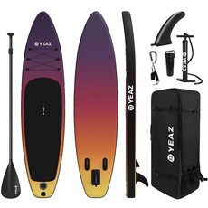 槳闆sup充氣衝浪闆專業水上雙層加強劃水闆站立漿闆海上衝浪闆 SUP立槳 立槳 槳闆 衝浪闆 站立衝浪闆, 1個, 漸變紫（雙層加強）305*78*15cm