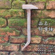 老街口 木工鋁膜工具大全榔頭套裝 鋁木全套呂摸錘頭 鋁模專用防滑鐵錘 木工裝修必備, 普通螺紋手柄350克斜嘴錘, 1個