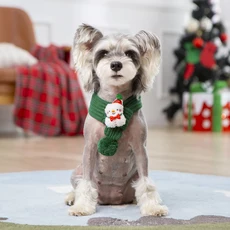 강아지 니트 스카프 크리스마스 액세서리 레드 그린 페스티벌 넥 워머 반다나 소형견 목걸이용, 02 S, 07 4