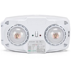 비상등 2구 일체형 60분용 벽걸이 LED 비상조명등 벽부형, 화이트, 1개