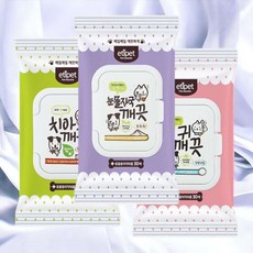 약산성 반려동물 눈물자국 제거티슈 캡형 30매 눈물닦기 애완견 멍멍이 댕댕이, 치아깨끗