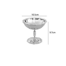 台灣出貨 冰淇淋杯 不銹鋼 複古 高腳 甜品 布丁杯 冰淇淋 奶凍碗, 1個, 蓮花杯, 蓮花杯