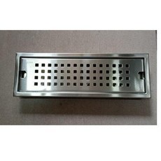 ecgo五金百貨 不鏽鋼10x60公分地排 #304集水槽落水頭 歐式長條型地排 防蟑防蟲防臭, 中孔 2吋, 不鏽鋼