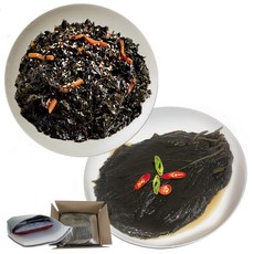 선미식가 국내산 100% 파래무침 1kg + 매실청 간장깻잎 무침 1kg