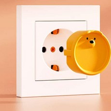요모요 곰돌이 콘센트 구멍 덮개 콘센트마개, 하양, 1개