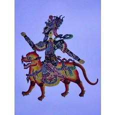 武財神 趙公明 皮影 牛皮 雕刻, 如圖所示, 1個