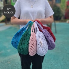 [가방만들기] 미니스퀘어백 만들기 (코튼실1볼+도안+동영상QR) (가방아님), 빨강, 1개