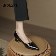 바이스타 여성 봄 에나멜 펌프스 단화 3cm