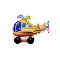 컬러룬 그리기 풍선 자동차 헬리콥터, 4개