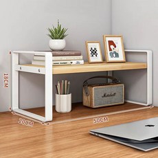 다용도 책상 수납 선반 주방 정리보조 틈새용 소형테이블, 2단, 원목색