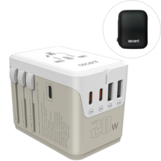 에센트 해외여행용 PD 고속 충전 멀티어댑터, 그레이지, 1개