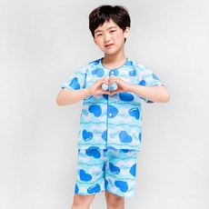 이라인 국산 엠보스윗 지지미 아동 반팔상하 잠옷 (65~90)