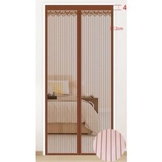 防蚊靜音門簾 磁吸冷氣空調隔斷擋風簾, 咖啡色條紋210*90cm