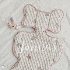 O 推車坐墊 嬰兒車坐墊 嬰兒推車保護墊 安全座椅墊 透氣加厚棉墊, 兔子, 1個