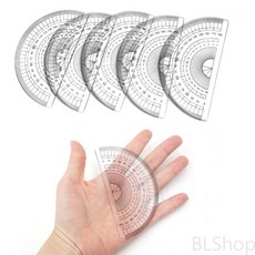 플라스틱 반원형 각도기 제도용품 5입