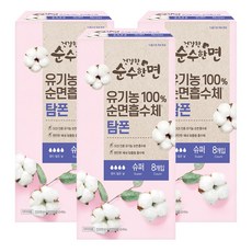 깨끗한나라 The건강한 순수한면 탐폰 슈퍼 8P, 8개입, 3개