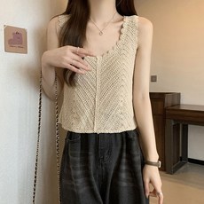 시스루뷔스티에 모티브 화이트 손뜨개조끼 뷔에스트조끼 크로쉐뷔스티에 뜨게