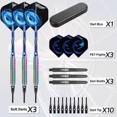 고급형 다트핀 선수용 샤프트 다트팁 다트 실내 입문용 게임 고급, 다채로운 다트 - 18g - 분할, 1개