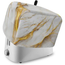 대리석 골드 그레이 4슬라이스 토스터 커버 소형 가전 방진 지문 방지 세척 가능 현대적 추상 미니멀리스트 아트, 12*11*8 inches, MarbleJOL9052