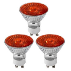 3x 35W 230V GU10 전구 호박색 강화 유리 커버 캔들 램프 워머 할로겐 시뮬레이션 벽난로 조명에 이상적, 1. Amber, A. 220V 35W