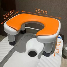 재래식 간이 화변기 푸세식 쪼그려앉는 변기 의자, 2. 원형 흰색 16cm 미끄럼 방지+패드