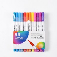 트윈 사인펜 24색 양쪽 컬러 싸인펜 칼라 멀티 라이너 붓펜 세트 마이크로 얇은 펜 브러쉬 드로잉 도구, CP_트윈싸인펜 24색