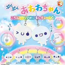 6종 세트) 보글 푸쿠푸쿠 아와와쨩 클리어 메지루시 참 가챠 가샤폰 캡슐 토이 -4월발매