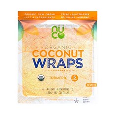 누코 인증 유기농 팔레오 프리 비건 "강황" 코코넛 랩 NUCO Certified ORGANIC Paleo Gluten Free Vegan "Turmeric" Coconut, 1개