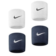 NIKE Swoosh 腕帶 4P, 白色+海軍, 1組
