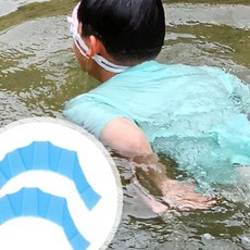 아동 물놀이 수영 연습 보조 도구 손 착용 실리콘 재질 물갈퀴 형태 추진력 강화, 상세페이지 참조