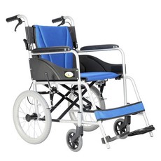 杏華 機械式輪椅 (未滅菌) 日式強化型雙層鋁輪椅 折背固手 16吋後輪 輪椅B款 藍色(JR100S), 1個, JR100S