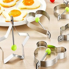 꿀이맘 계란후라이 모양틀 요리 도구 주방용품 스텐볼세트, 하트