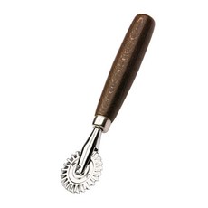 T레드oni 4.1cm1.6인치 페이스트리 휠 - 반죽 스탬프 커터/크림퍼 파스타/라비올리/파이 메이커 4cm 스테인리스 스틸 나무 손잡이 222692
