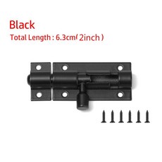 래치 헤비 듀티 대형 정원 게이트 창고 슬라이딩 문짝 타워 볼트 캐치 가정용 하드웨어 블랙 앤 실버 2-8 인치, 1) black-2inch, bla 2inch, 1개