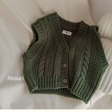 小不點兒 針織馬甲 文藝風男女童V領麻花開扣馬甲 秋冬新款