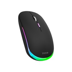 아이노트 MC360RB RGB 무선 블루투스 마우스 C타입 충전 3in1 멀티페어링 저소음 BT 5.0 RF 2.4Ghz, 아이노트 MC360RB 블랙, 블랙