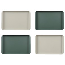 incoc 彩色託盤 4入組, 橄欖綠 + 奶油米