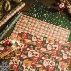 아크배라 크리스마스 포장지 선물 포장 3종, 1세트, 4번