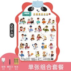 促銷 有聲掛圖早敎髮聲寶寶幼兒童髮聲識字掛墻早敎圖數字拚音墻貼 番茄書屋, 【認識人物】送掛鉤螺絲刀