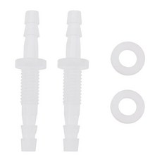 Briny River 4세트 6-M8-6 6mm 듀얼 엔드 플라스틱 호스 바브 벌크헤드 피팅 개스킷 포함 내부 직경 육각 유니온 접속기 어댑터 물 연료 공기 어플리케이션용 22