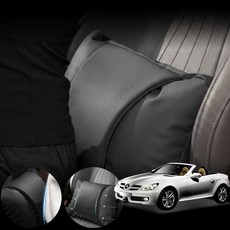 벤츠 SLK 200 R171 (04~11) 차량용 3D 인체공학 목 허리 쿠션 세트 블랙 1개