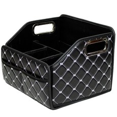 모가비 다용도 접이식 조수석 수납함, 화이트+블랙, 1개