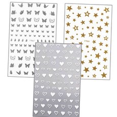 얼굴 분장용 스티커 실버나비 할로윈 에붙이는 페이스 타투, 1