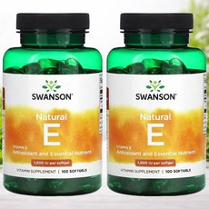 스완슨 비타민E 천연 내추럴 Swanson E 1000IU 671mg 100정 2병, 2개