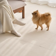 코지블럭 흡착 강아지매트 PET+ 고양이 매트, 10개, 크림 화이트