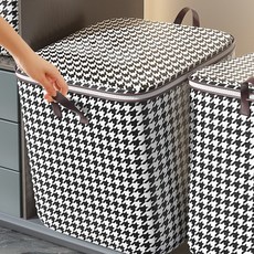 버들 대용량 150L 체크 수납함 옷 이불 정리용 공간절약, 3개