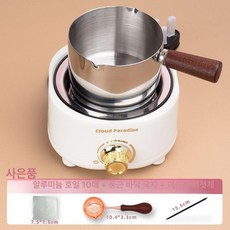 실링왁스 전기워머 diy /인덕션겸용 냄비 전기스토브, 250ml 융해 냄비 포함 화이트 전기로, 화이트 전기레인지+250ml 멜팅팬