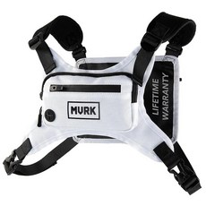 MVRK 방수 체스트 팩 - 운동을 위한 미니멀리스트 러닝 팩 추가 수납 공간이 있는 폰 홀더 경량 조끼 반사 프린트 백 벨트 화이트. One Size 116938, 화이트