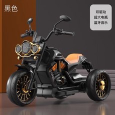 전동 삼륜차 충전식 원격조종 탑승 완구, 전기 구동, 1개, 고급 다크나이트블랙 이중 초대형 블루투스 1