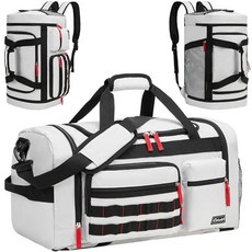 Celvetch 신발 수납 공간이 있는 체육관 가방 3-in-1 스포츠 여행 더플 백 위켄더 오버나이트 백팩 젖은 포켓 포함 회색.